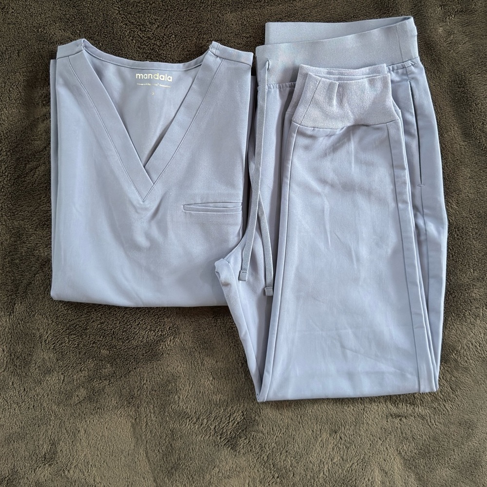 Women's Powder Blue Mandala Scrubs